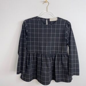 SVILU Peplum Top Size 0 Cotton Gray